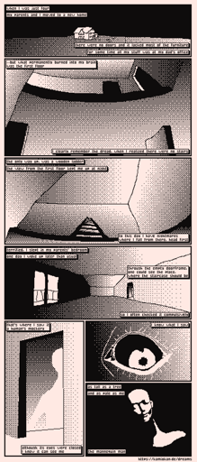 When I was just four, my parents and I moved to a new home. There were no doors and it lacked most of the furniture. For some time all my stuff was at my dad's office. ...but what permanently burned into my brain, was the first floor. I clearly remember the dread, when I realized there were no stairs. The only way up was a wooden ladder, the view from the first floor kept me up at night. To this day I have nightmares where I fall from there, head first. Terrified, I slept in my parents' bedroom. One day I woke up later than usual. Through the empty doorframe, one could see the place, where the staircase should be, so I often checked it compulsively. That's where I saw it, a human's mockery. Although its eyes were closed, I knew it can see me. I know what I saw - as tall as a tree, and as pale as me - the mannequin man.