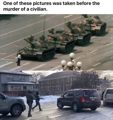 China didnt run over protestors with tanks but americans cops sure like to randomly kill people