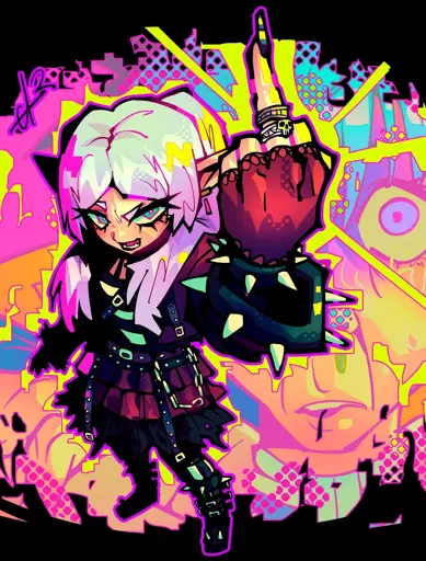 Goth punk Frieren giving audience a 🖕