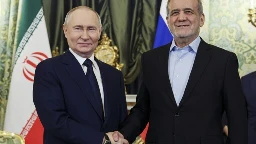 Russia and Iran sign a partnership treaty to deepen their ties in the face of Western sanctions